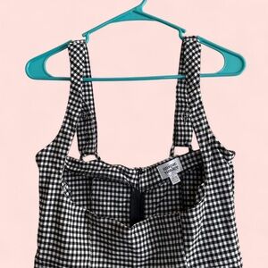 Cute Black & White Gingham Unique Vintage Romper Pin Up Retro